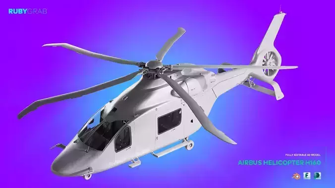 AirBus Helicopter H160 - Detailed Exterior and Interior 3D model