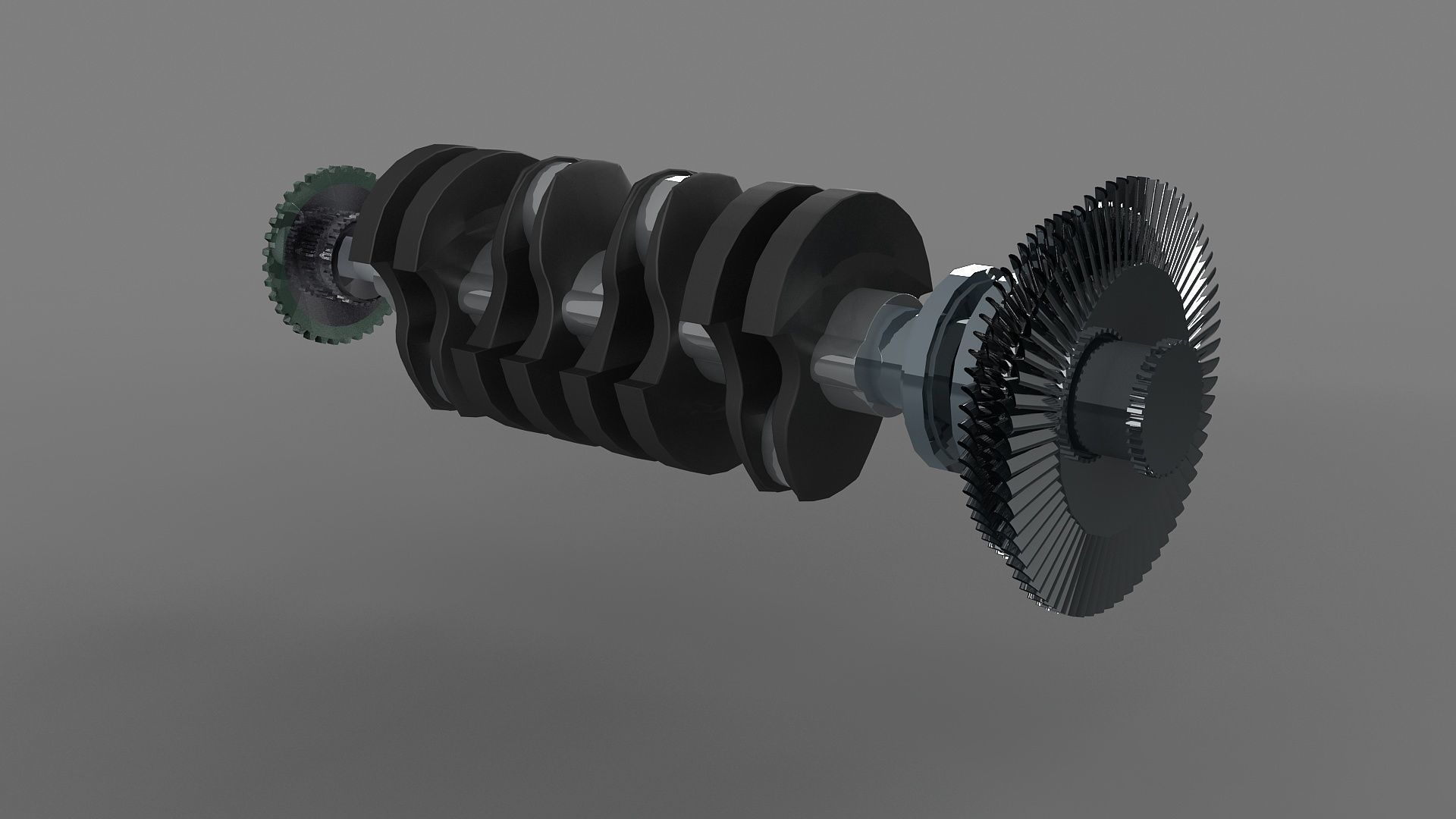 crankshaft crank piston engine v8 shaft cylinder car part 3D model_3