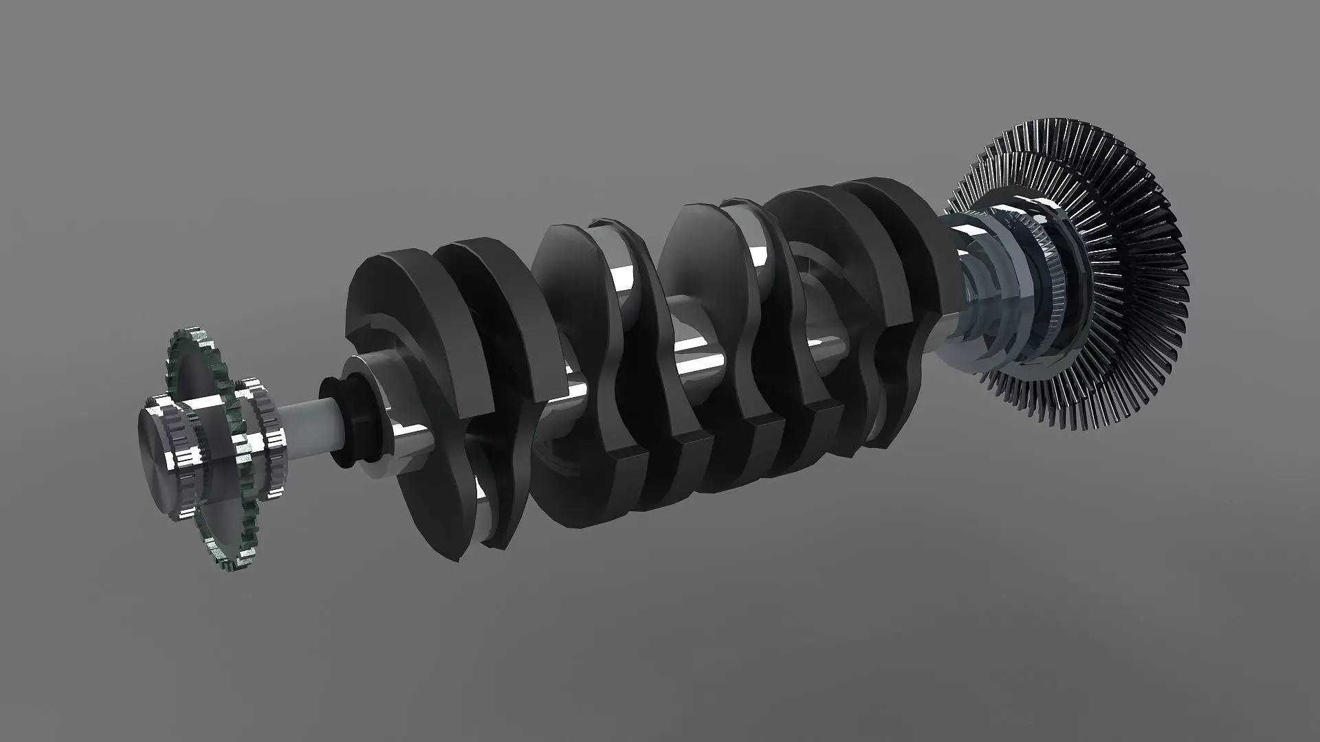 crankshaft crank piston engine v8 shaft cylinder car part 3D model_0