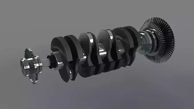 crankshaft crank piston engine v8 shaft cylinder car part 3D model
