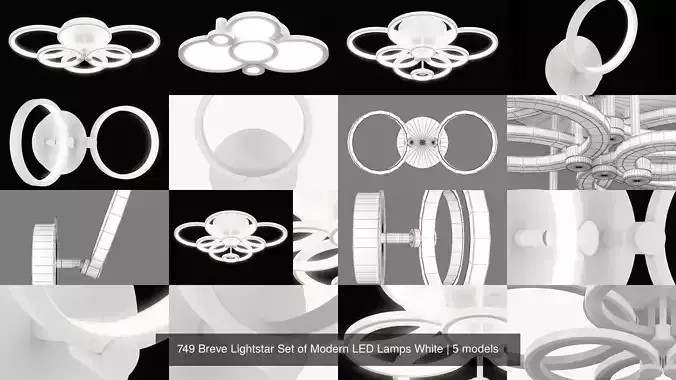 749 Breve Lightstar Collection of Modern LED Lamps White