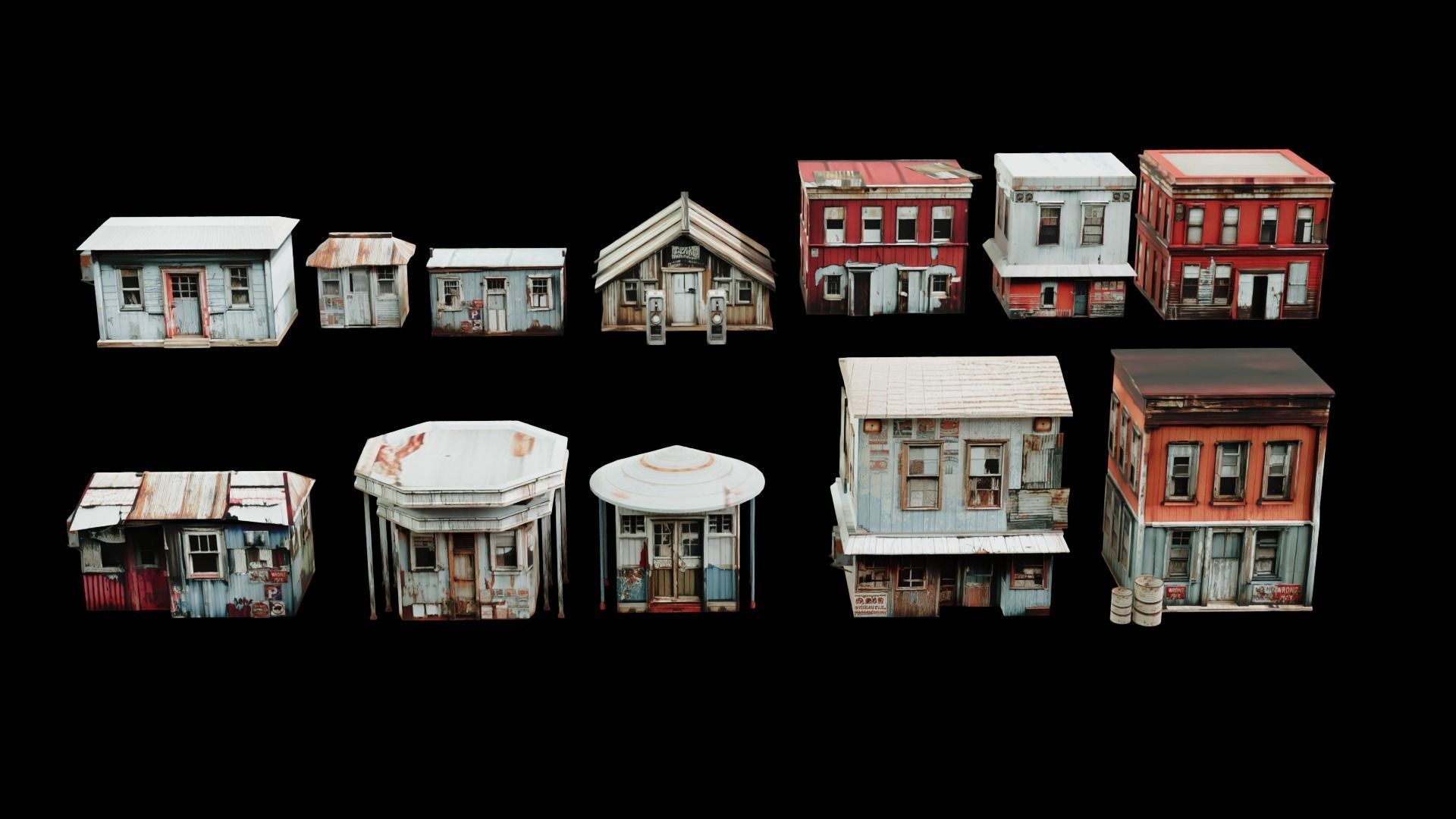 Old Building collection V2 Low-poly 3D model_19