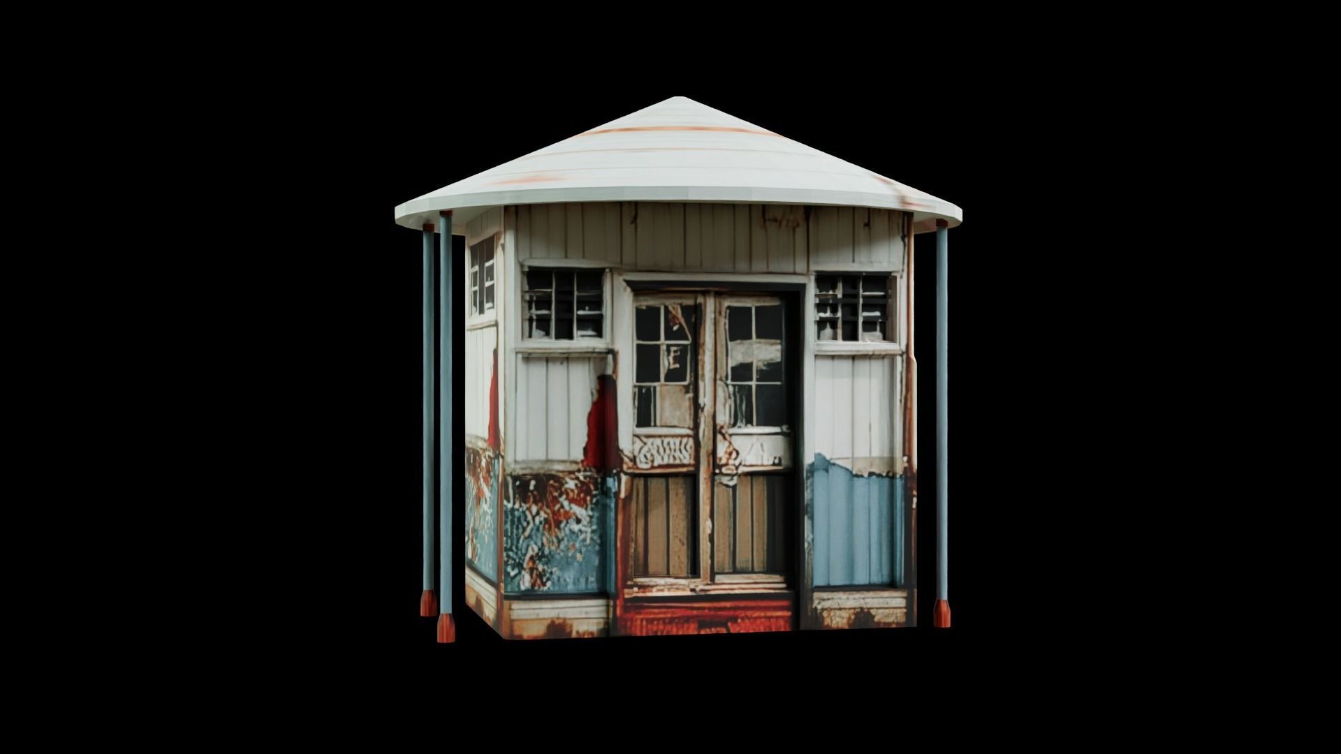 Old Building collection V2 Low-poly 3D model_7