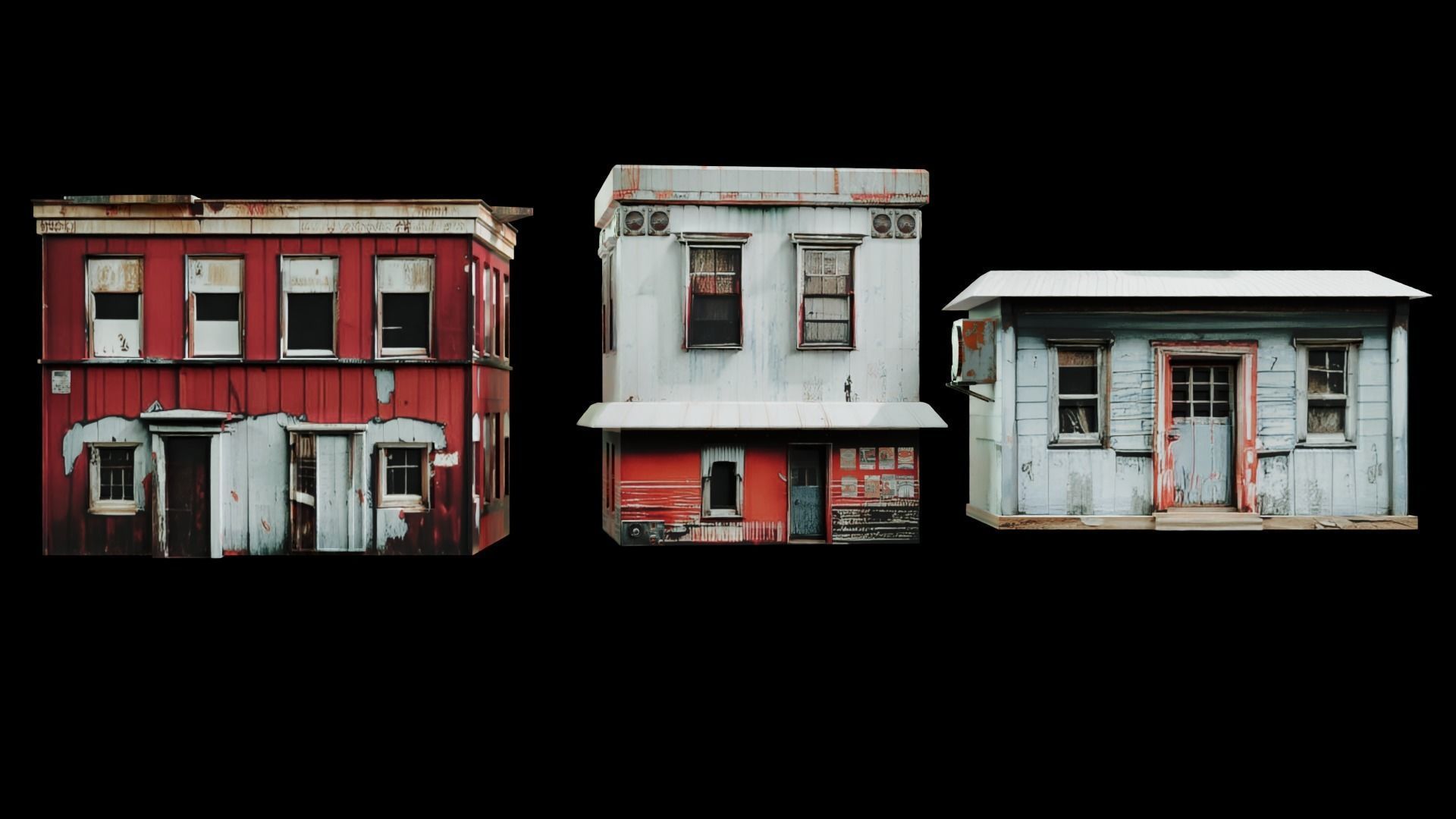 Old Building collection V2 Low-poly 3D model_5