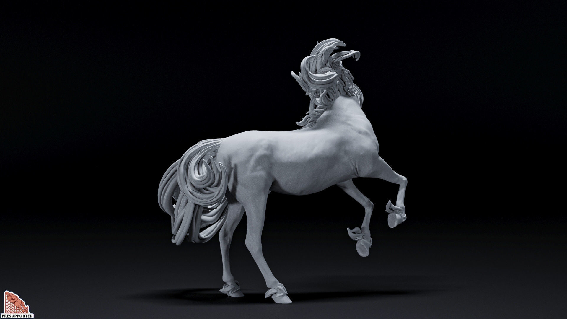 White Unicorn horse 3D print model_3