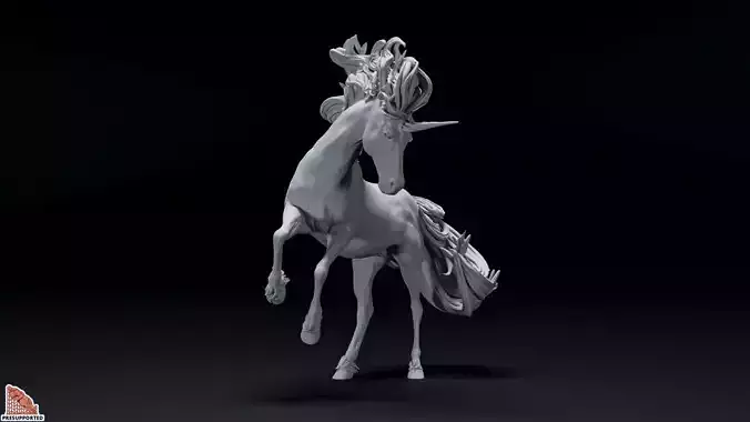 White Unicorn horse 3D print model