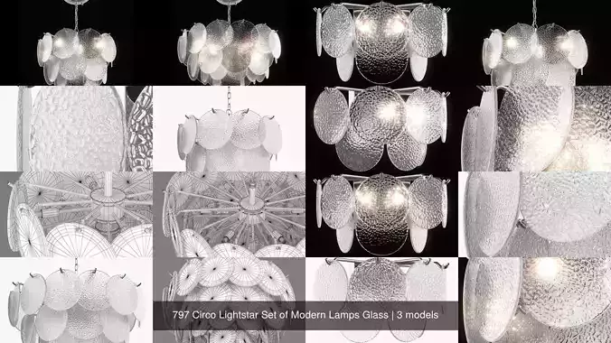 797 Circo Lightstar Collection of Modern Lamps Glass