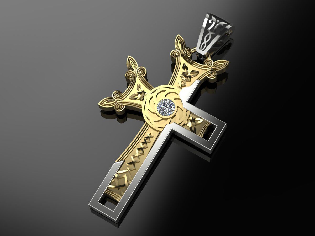 Armenian Cross Pendant  3D print model_1