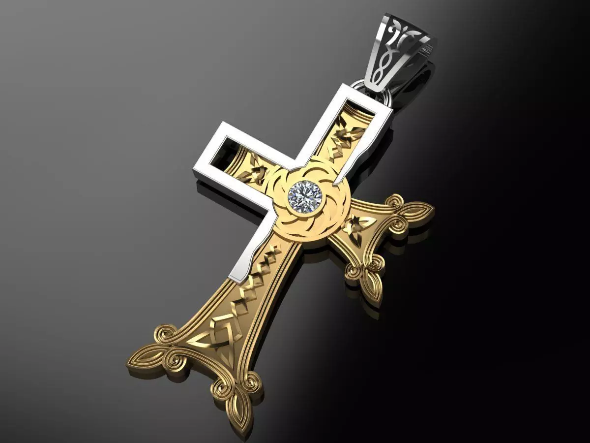Armenian Cross Pendant  3D print model_0