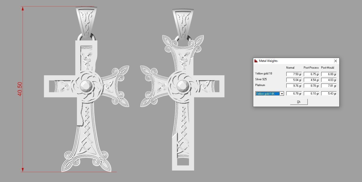 Armenian Cross Pendant  3D print model_4