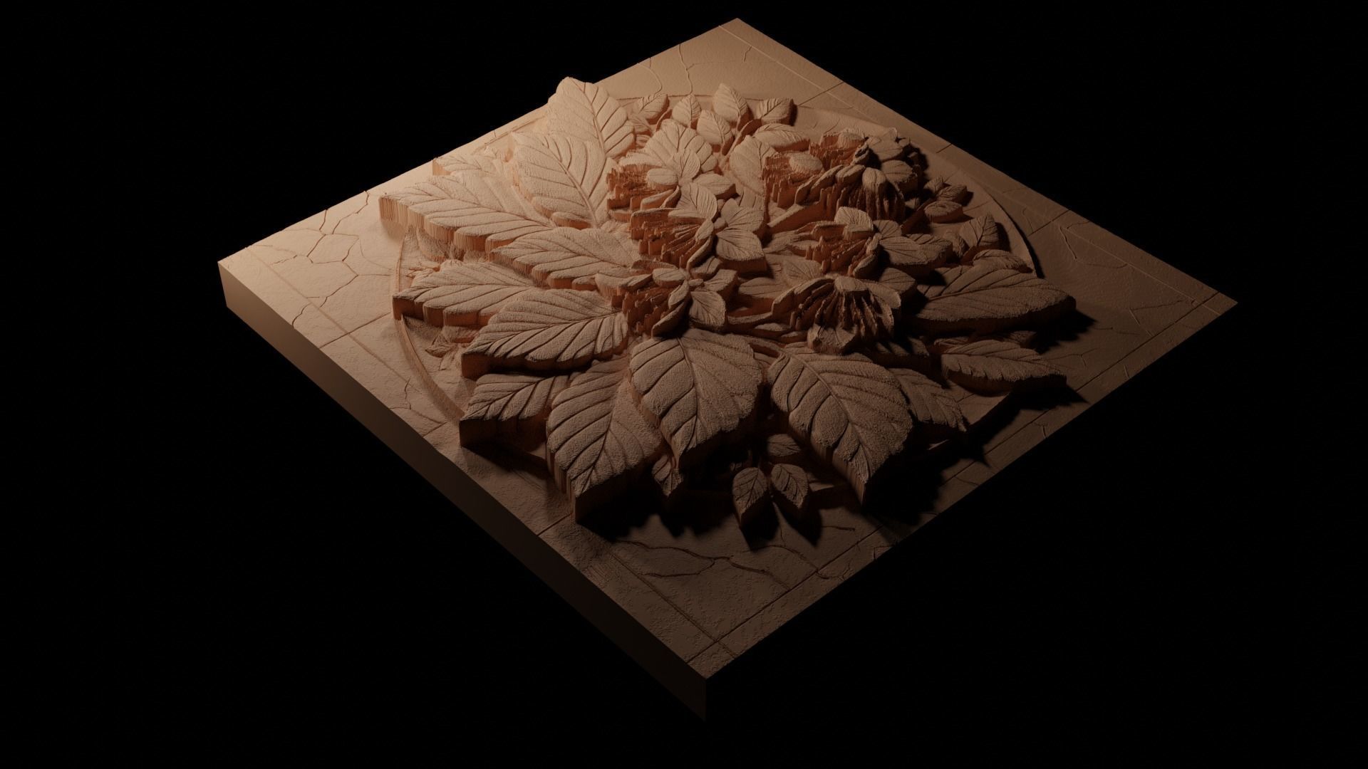 Witch Hazel CNC 3d Print High Relief Sand Casting 3D print model_1