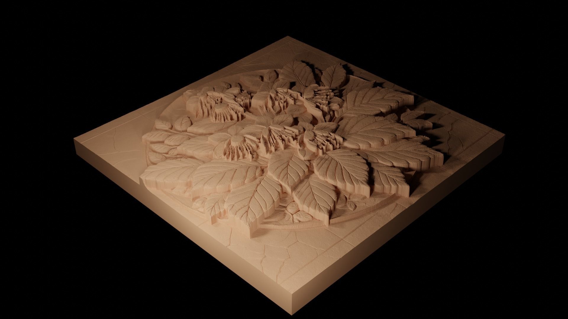 Witch Hazel CNC 3d Print High Relief Sand Casting 3D print model_2