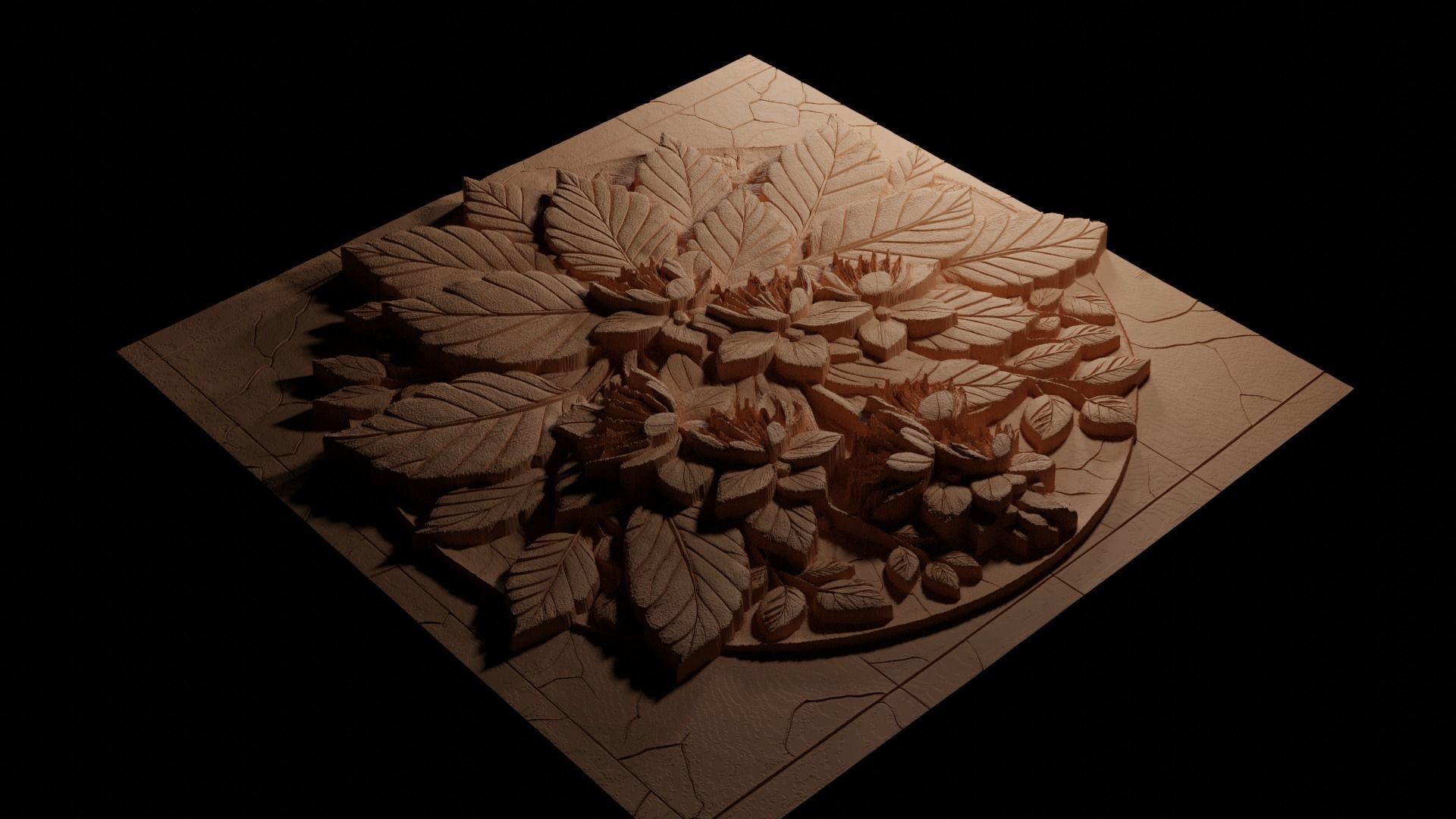 Witch Hazel CNC 3d Print High Relief Sand Casting 3D print model_3