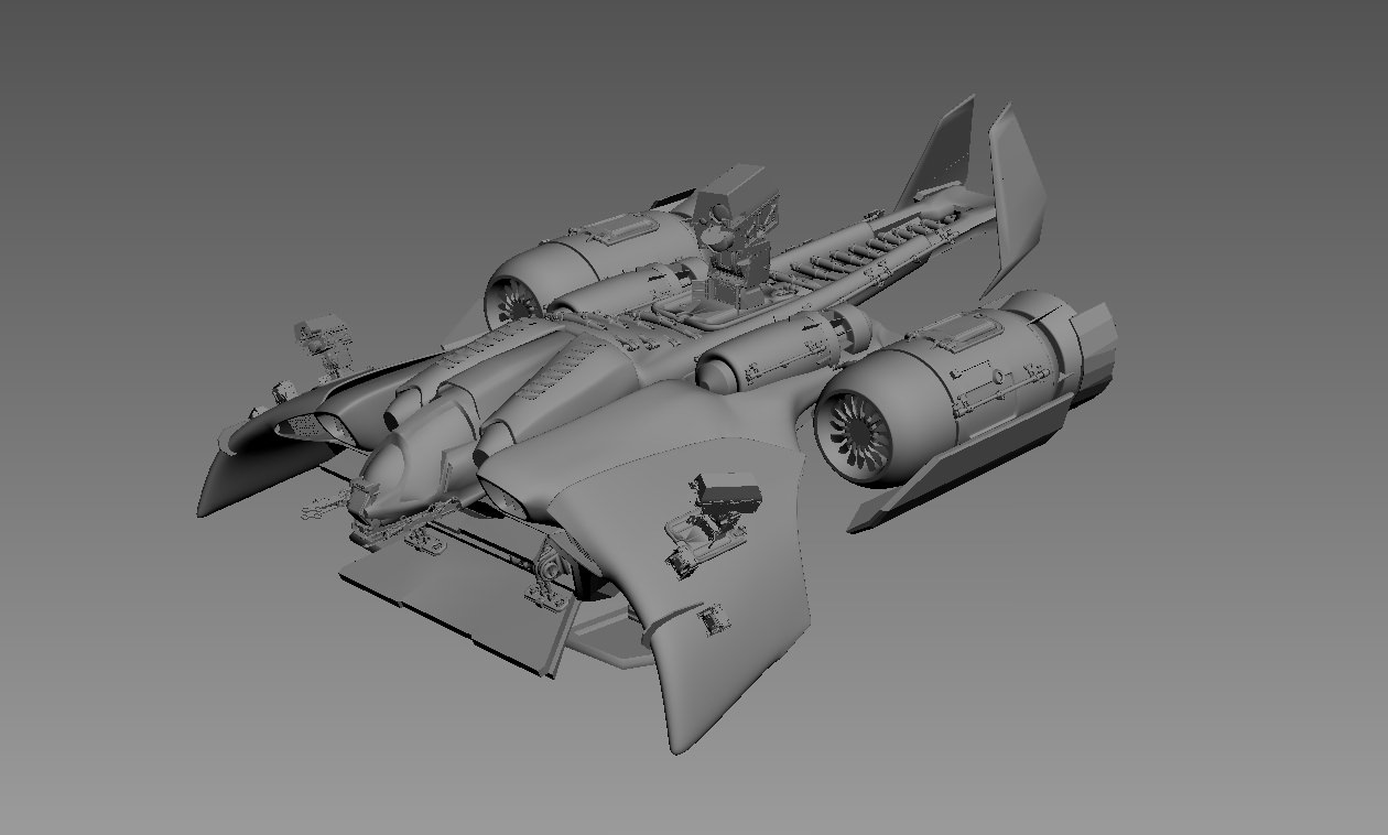 Dropship spacecraft 3D model_1