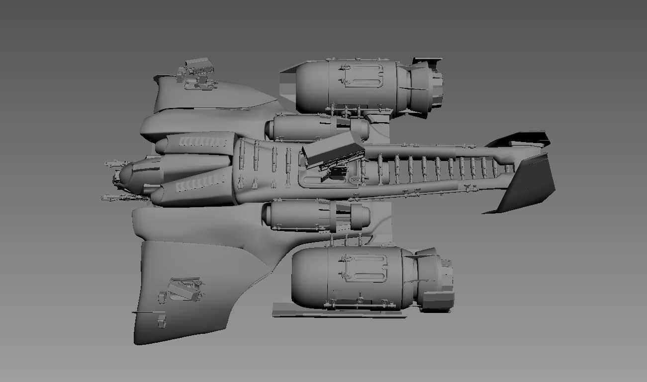 Dropship spacecraft 3D model_2