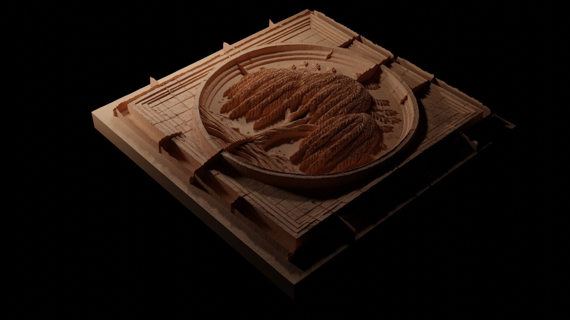 Willow CNC 3d Print High Relief Sand Casting 3D print model_1