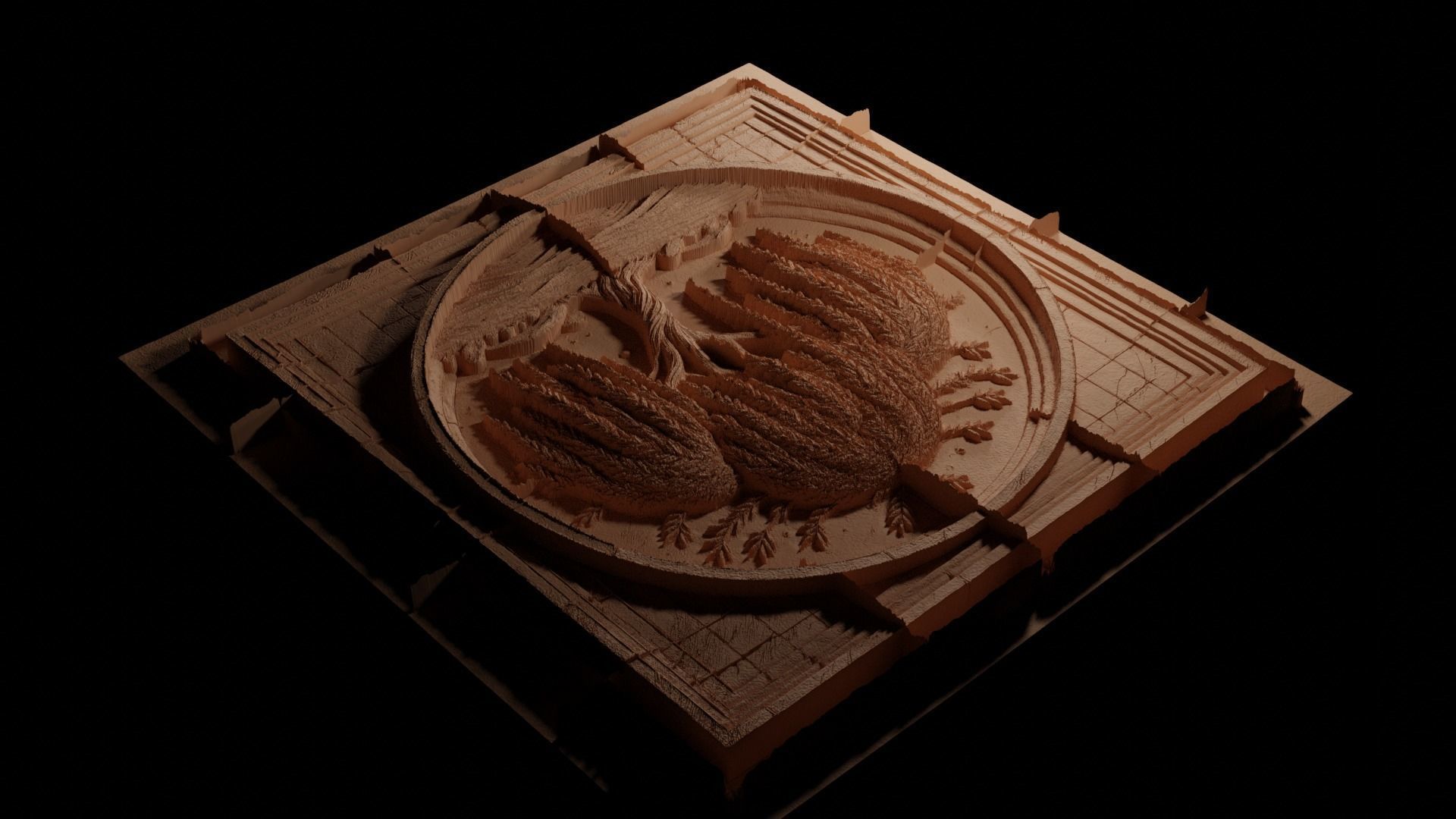 Willow CNC 3d Print High Relief Sand Casting 3D print model_3