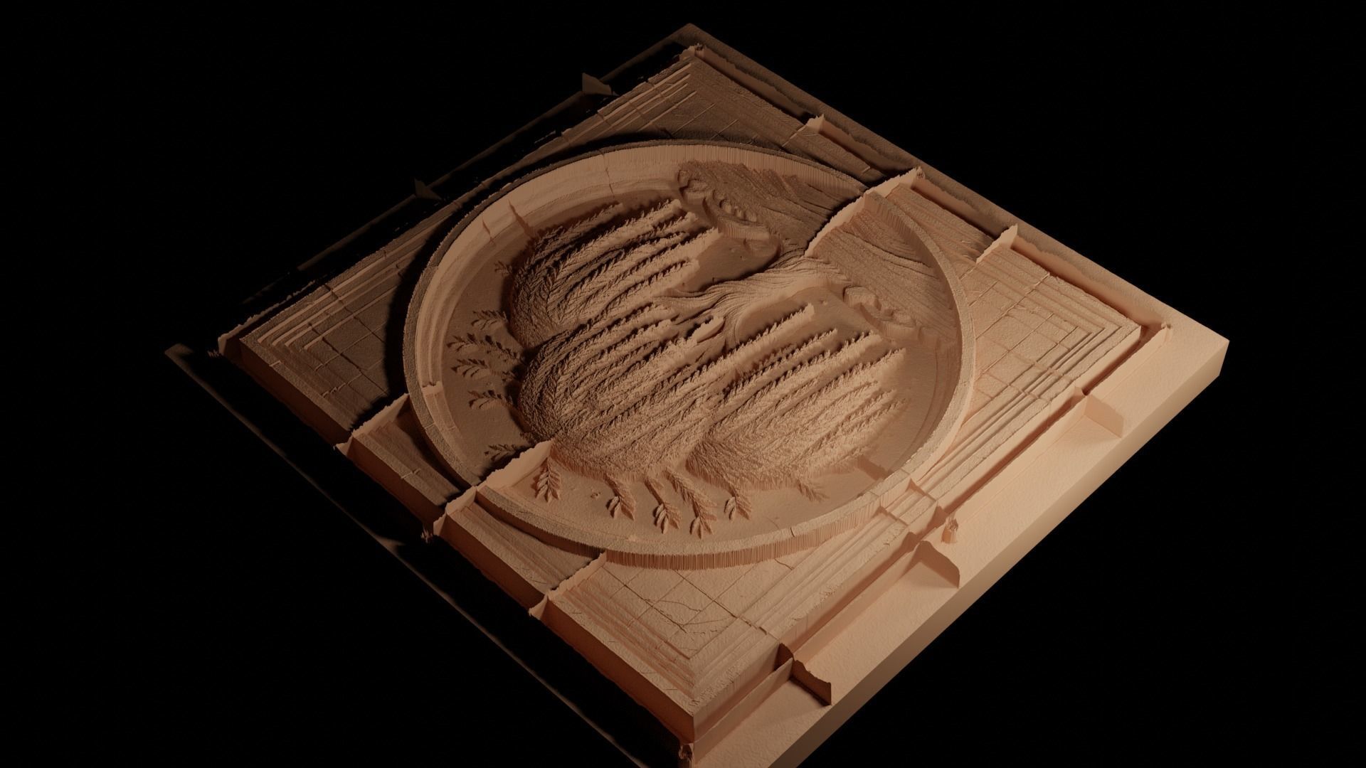 Willow CNC 3d Print High Relief Sand Casting 3D print model_4