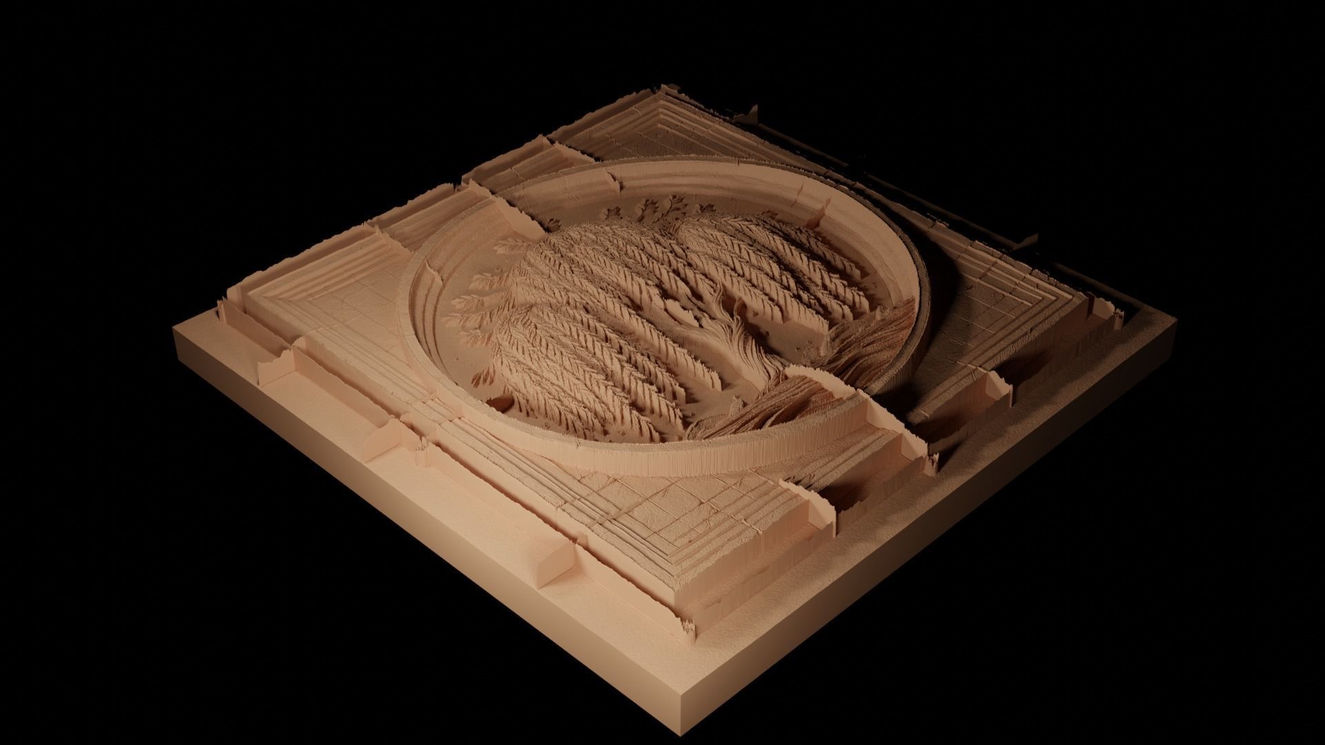 Willow CNC 3d Print High Relief Sand Casting 3D print model_2