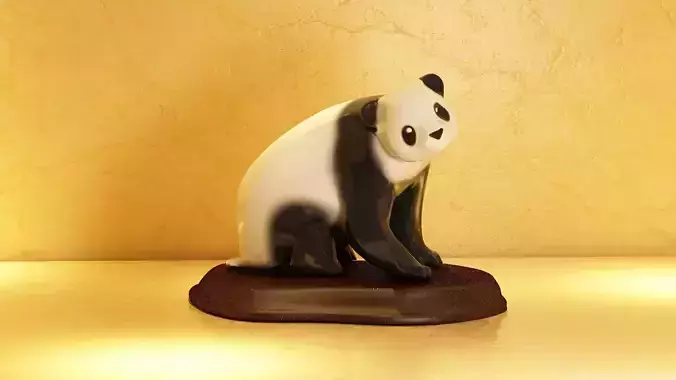 panda bear vase plant suculet nature teddy houseware 3D model