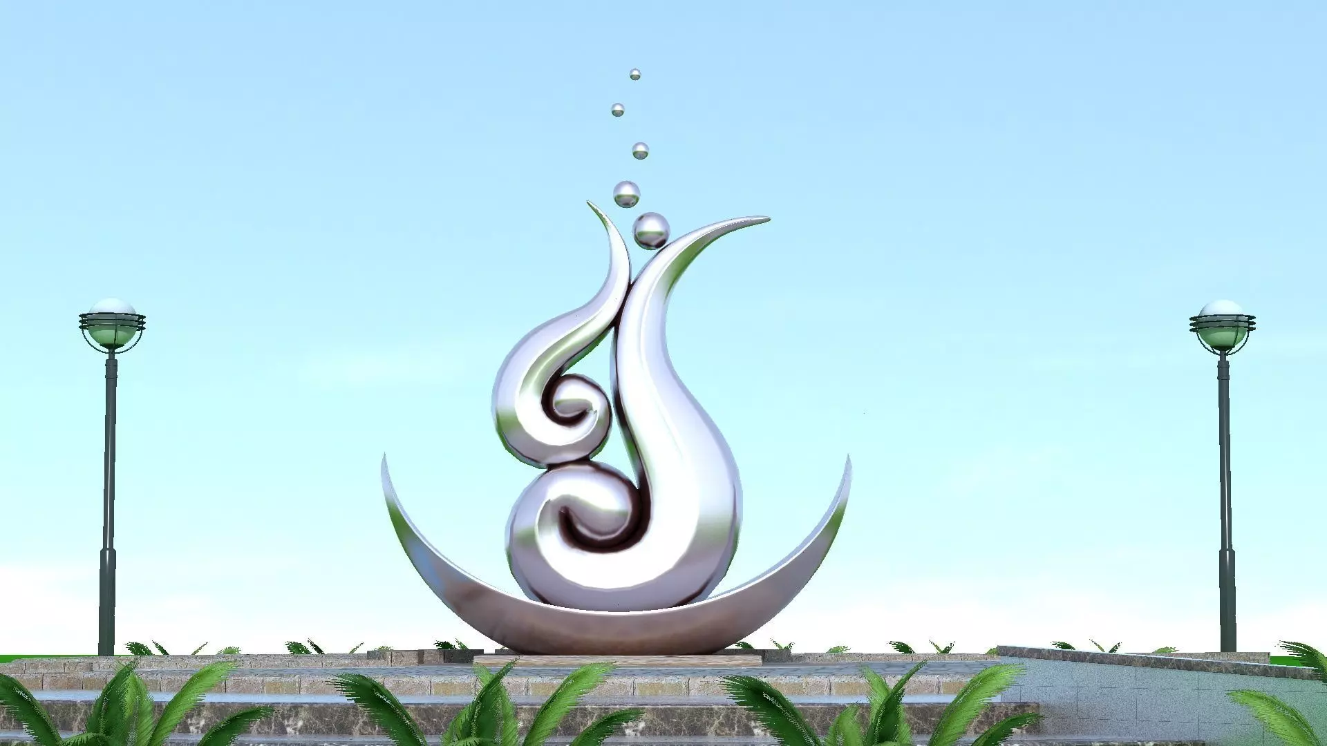 statue sculptures bronze street urban environment city 3D model_0