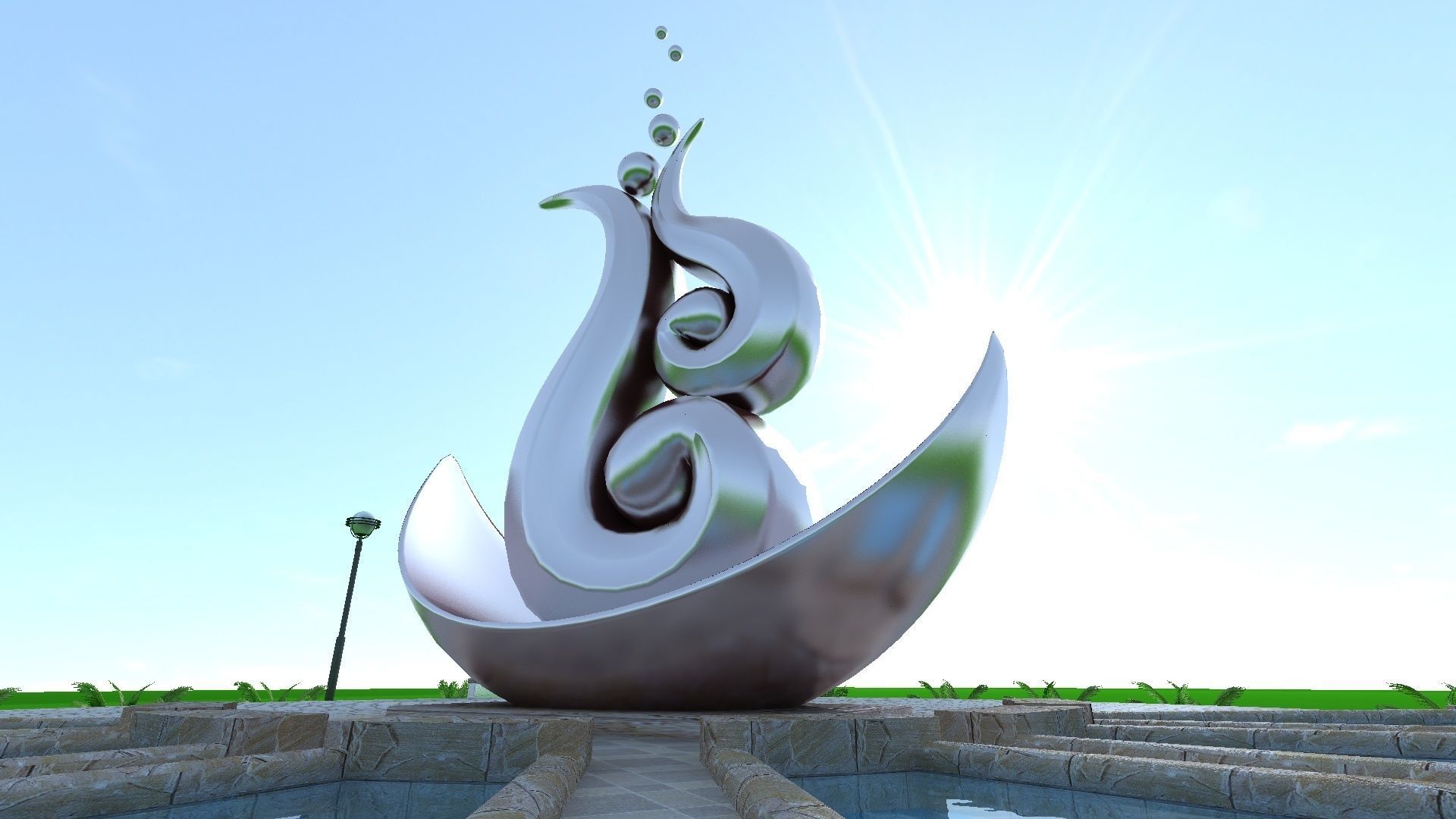 statue sculptures bronze street urban environment city 3D model_3