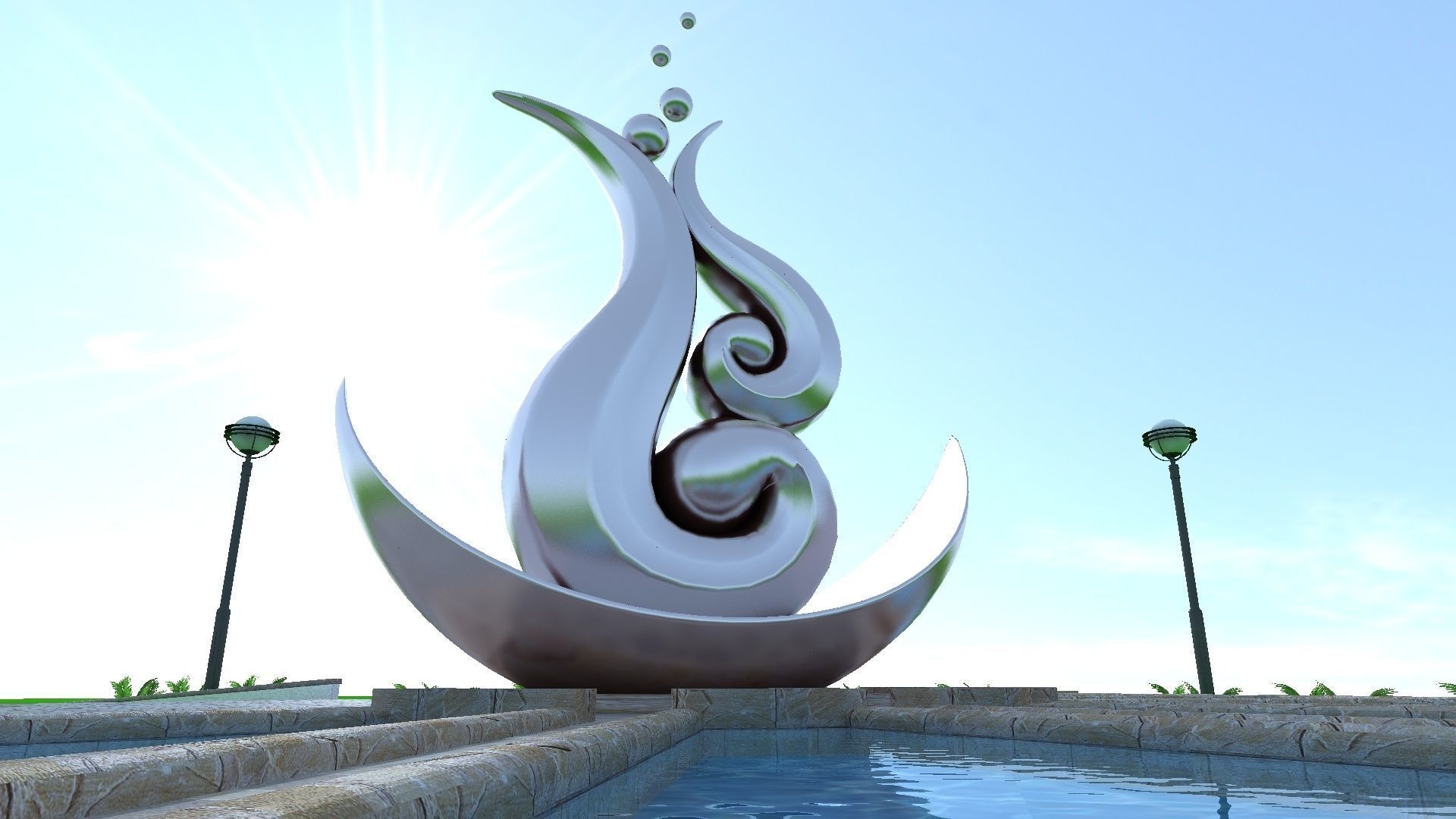 statue sculptures bronze street urban environment city 3D model_1