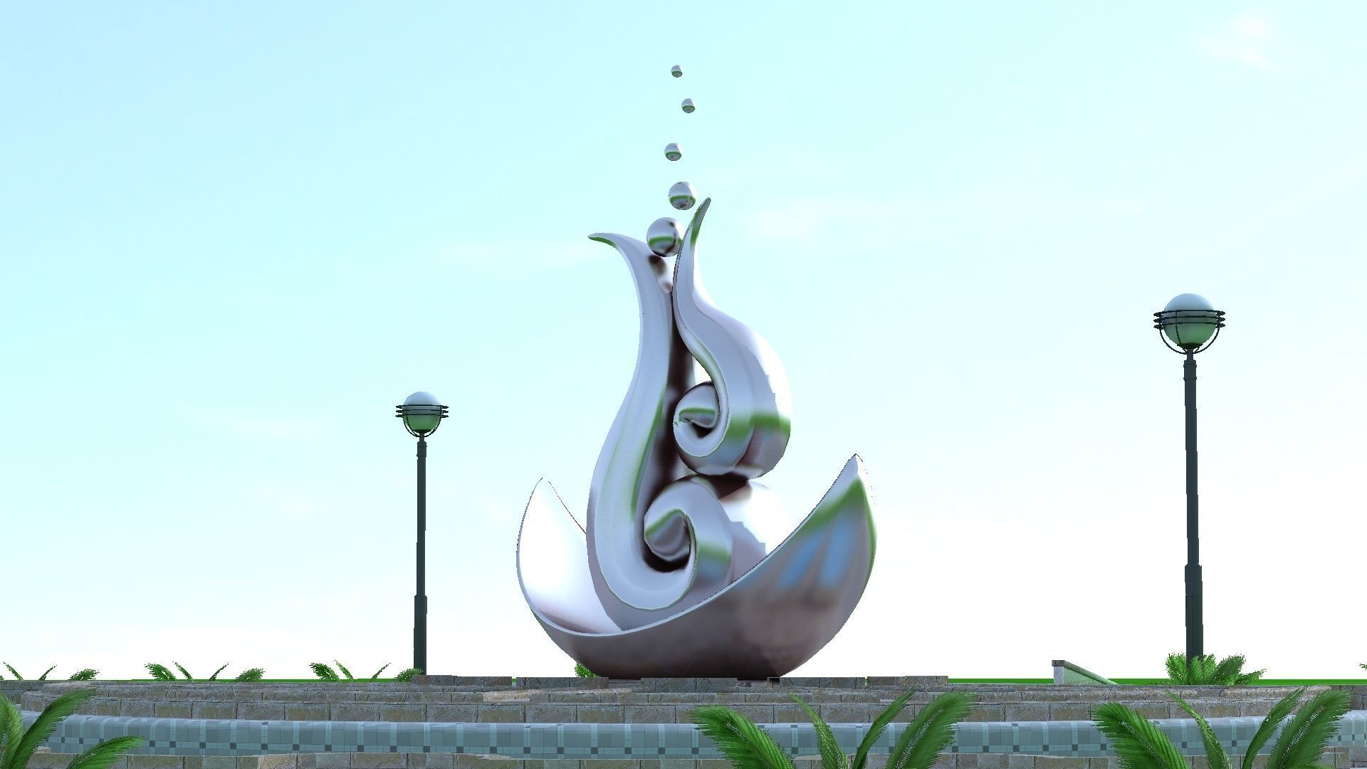 statue sculptures bronze street urban environment city 3D model_4