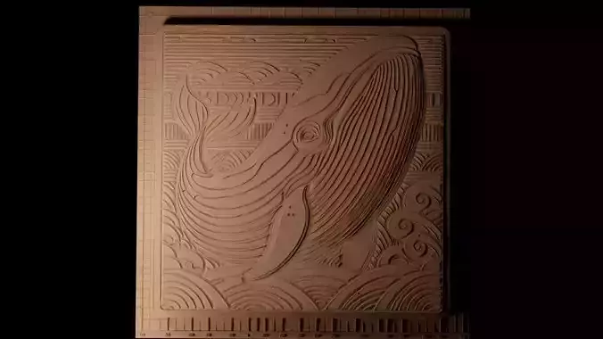 Whale CNC 3d Print High Relief Sand Casting 3D print model
