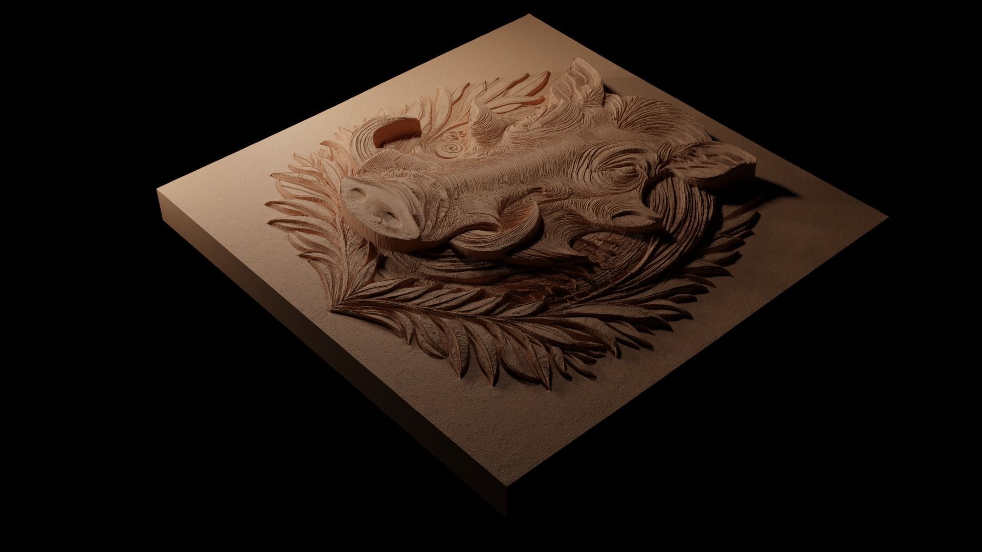 Warthog CNC 3d Print High Relief Sand Casting 3D print model_1