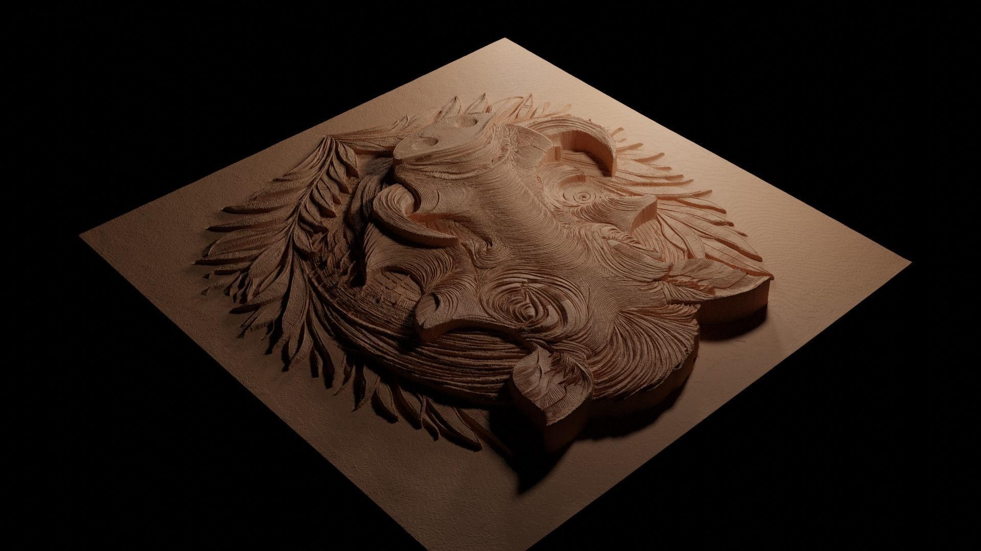 Warthog CNC 3d Print High Relief Sand Casting 3D print model_3