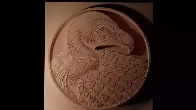Vulture CNC 3d Print High Relief Sand Casting 3D print model