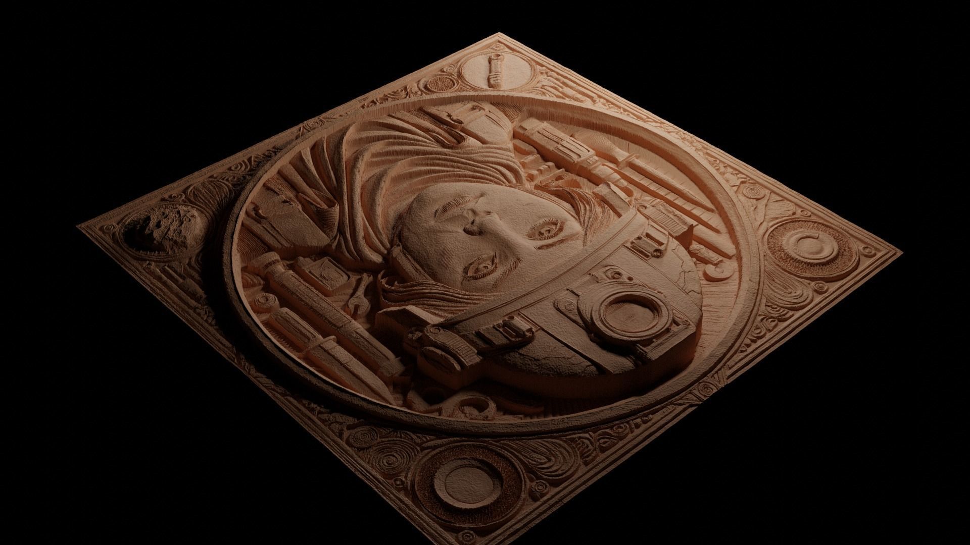 Volcanologist CNC 3d Print High Relief Sand Casting 3D print model_3