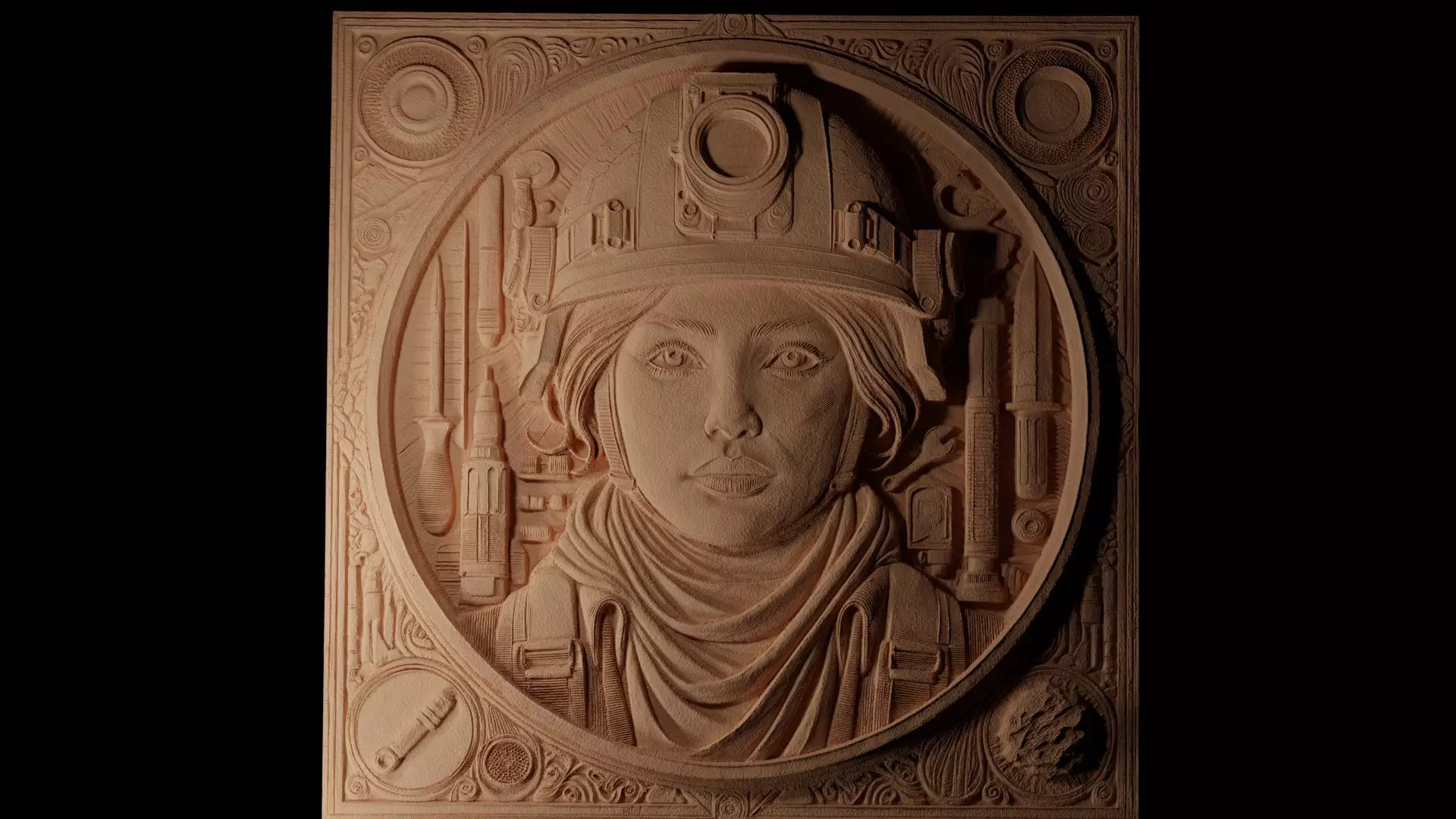 Volcanologist CNC 3d Print High Relief Sand Casting 3D print model_0