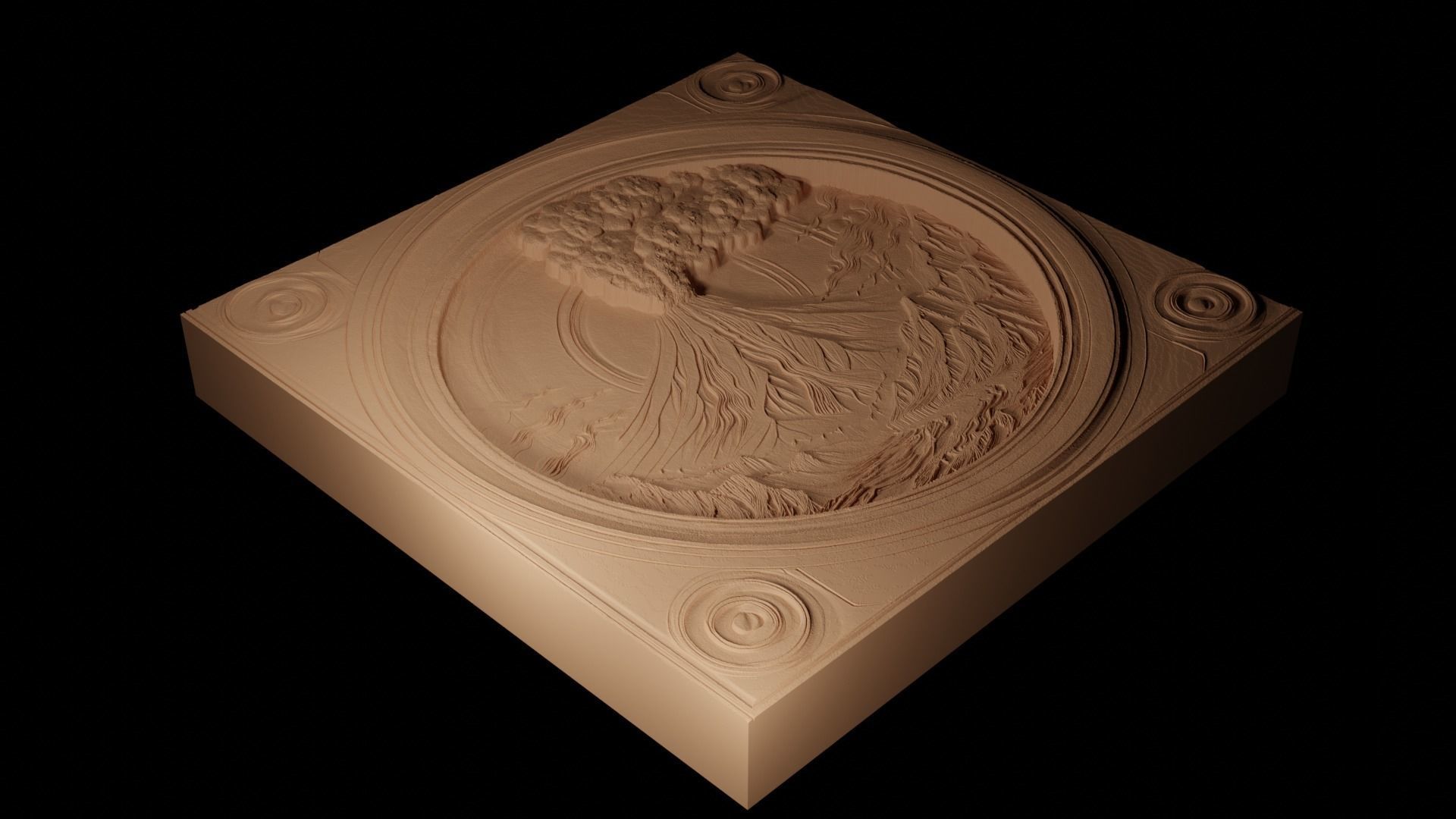 Volcano CNC 3d Print High Relief Sand Casting 3D print model_2