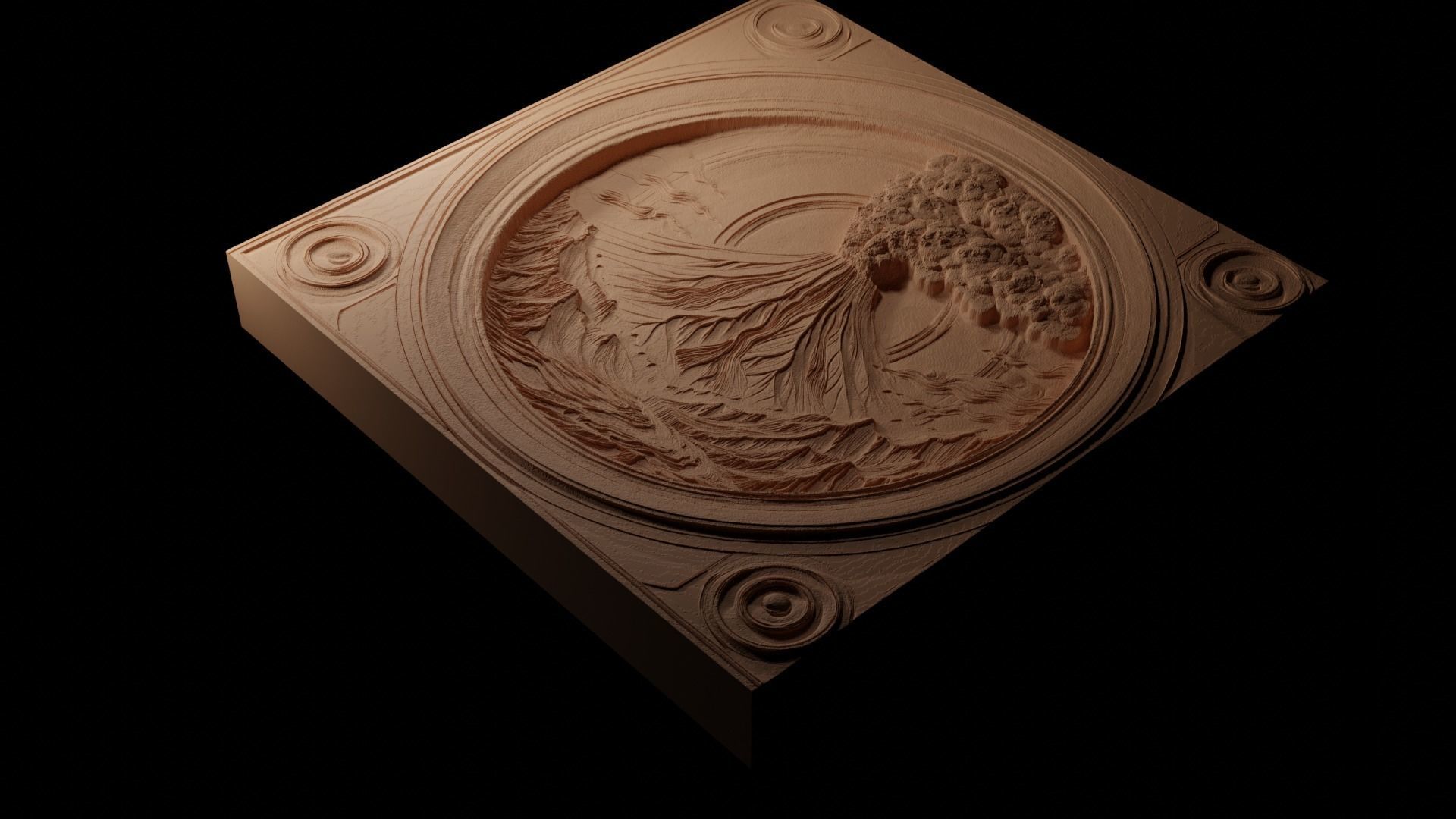 Volcano CNC 3d Print High Relief Sand Casting 3D print model_1