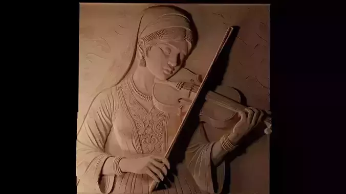 Violinist CNC 3d Print High Relief Sand Casting 3D print model