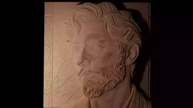Vincent Van Gogh CNC 3d Print High Relief Sand Casting 3D print model