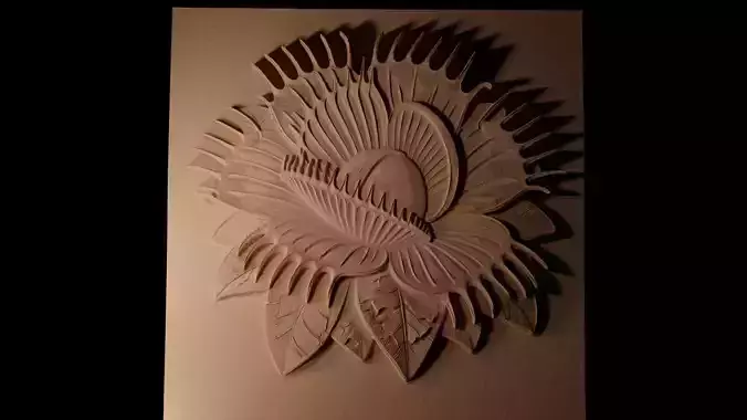 Venus Flytrap CNC 3d Print High Relief Sand Casting