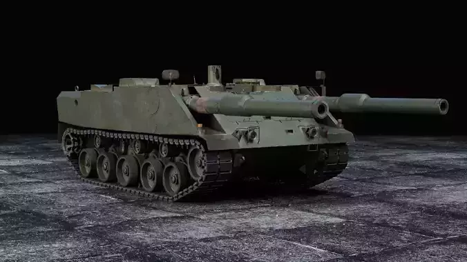Tank Versuchstrager VT1-2 Leopard 3 game-ready low-poly