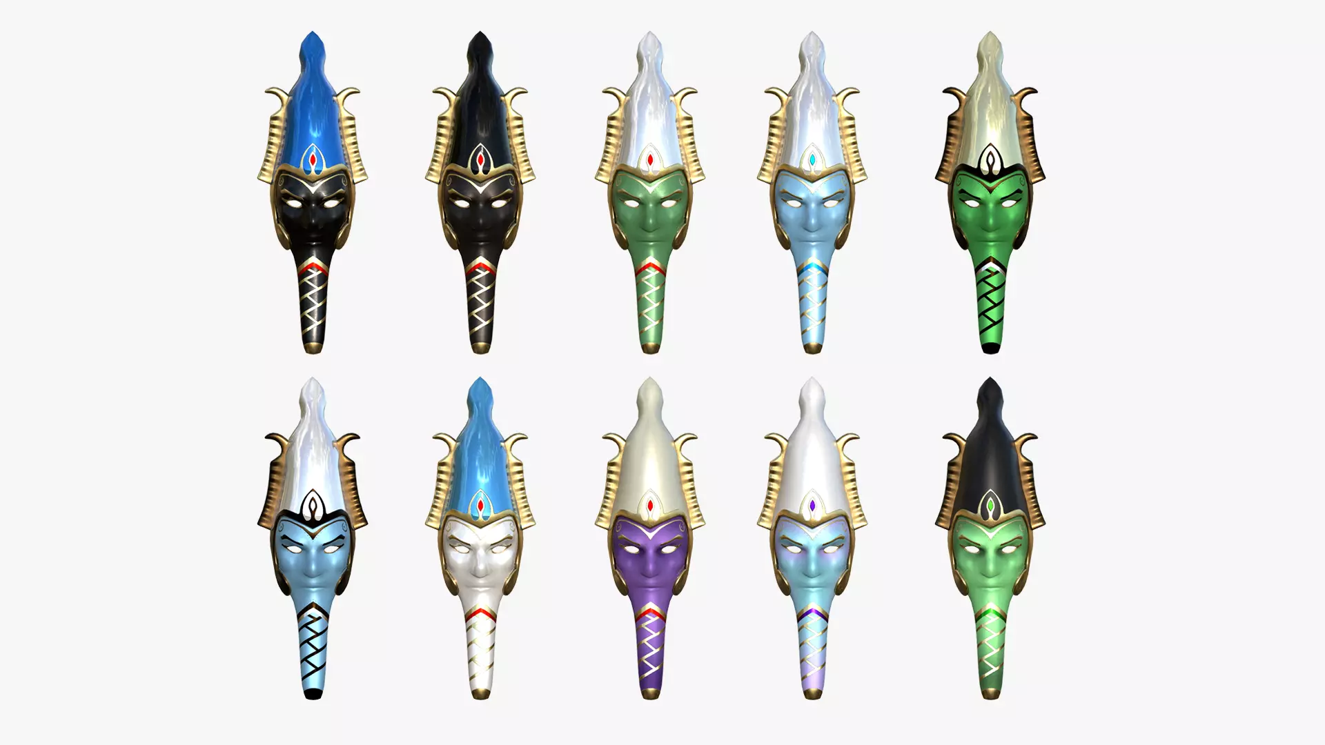 10 Osiris Mask A Collection - Egyptian Gods Character Clothing  _0
