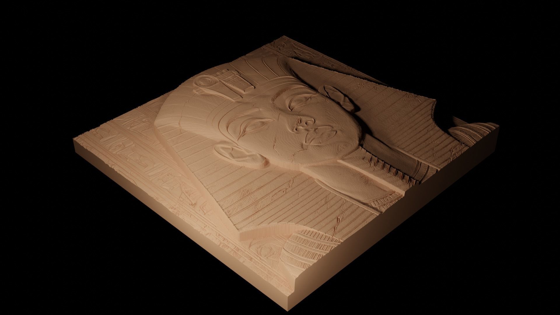 Tutankhamun CNC 3d Print High Relief Sand Casting 3D print model_2