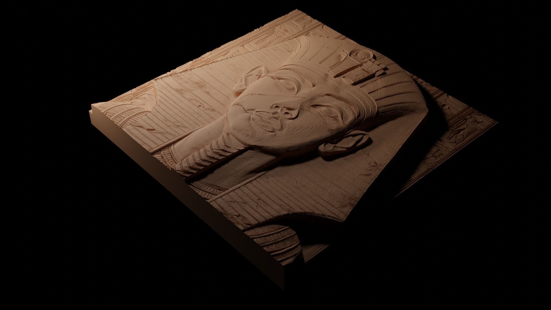 Tutankhamun CNC 3d Print High Relief Sand Casting 3D print model_1