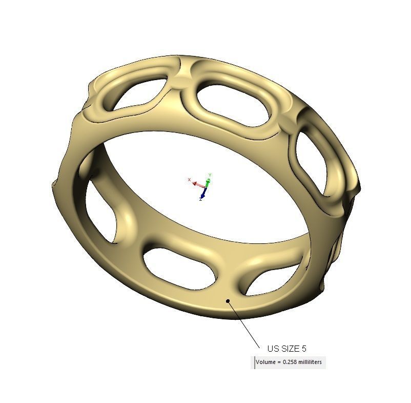 Oblong opening chain link engraved band 3D print model_11