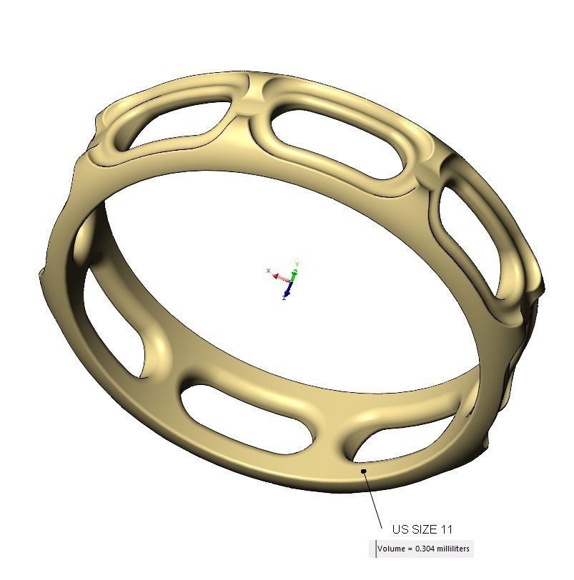 Oblong opening chain link engraved band 3D print model_17