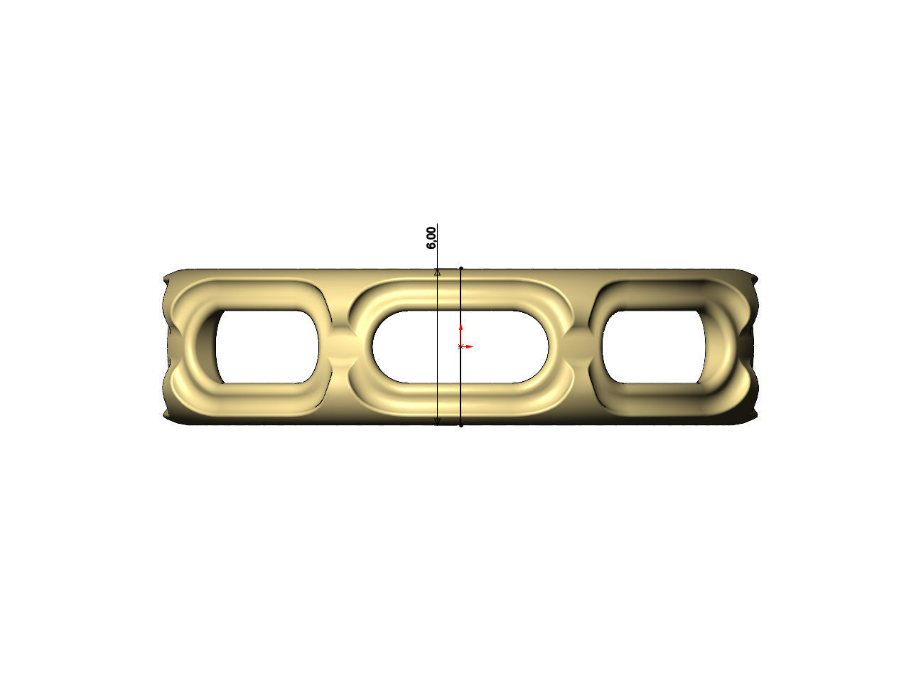 Oblong opening chain link engraved band 3D print model_7