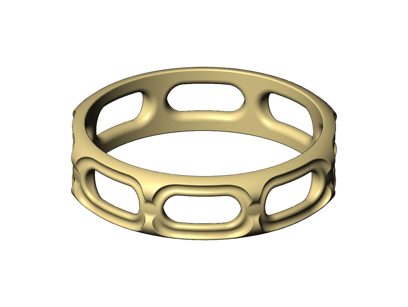Oblong opening chain link engraved band 3D print model_8