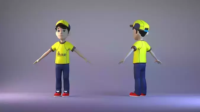 delivery boy waiter  cartoon character family child children