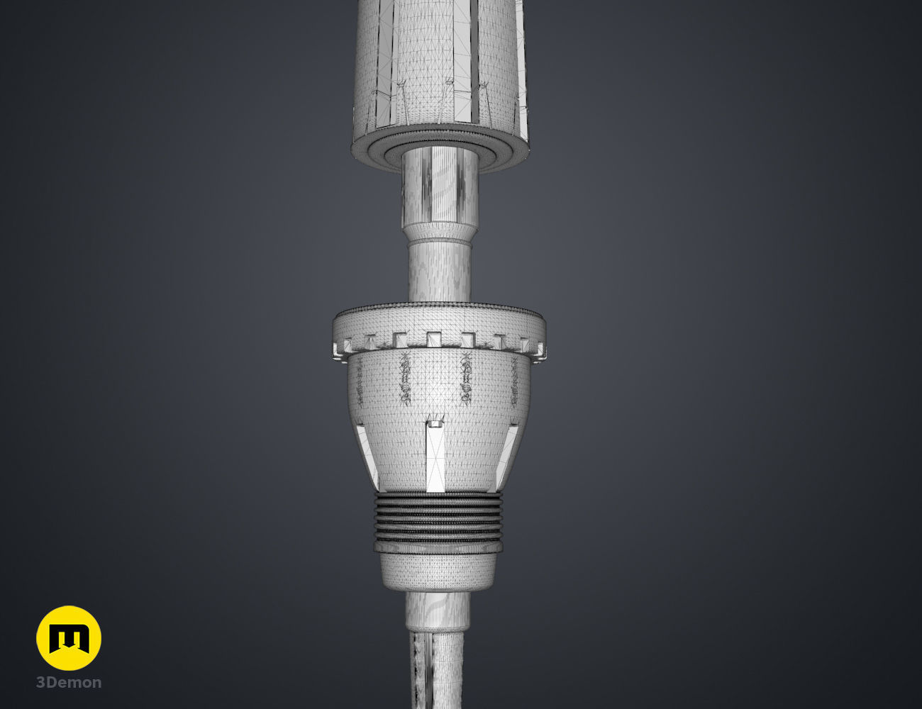 Dune Thumper Mole Repellent Stake 3D print model_7