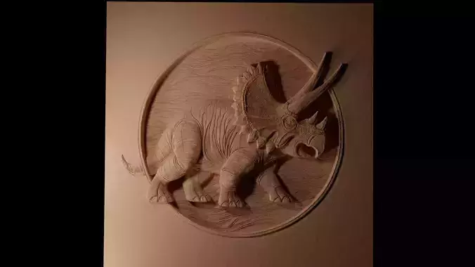 Triceratops CNC 3d Print High Relief Sand Casting